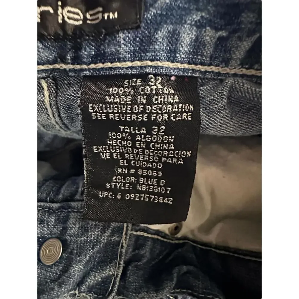 Vintage Rave Skater No Boundaries Denim Cargo Y2K Shorts Rare Size 32